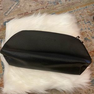 Black Leather Cosmetic Bag